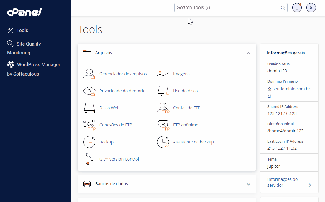 criar email pelo cPanel