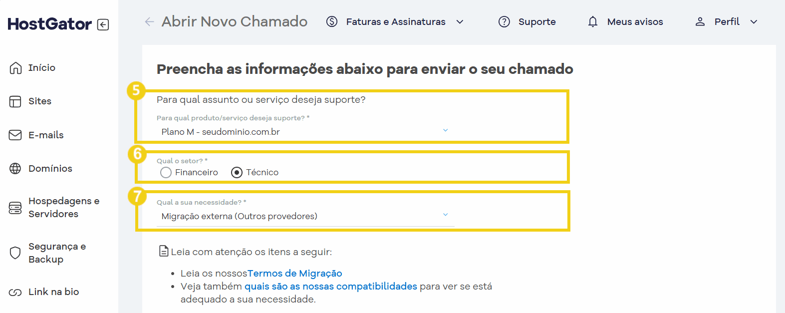 Tela abertura do chamado mostrando campos para preenchimento de informações.png