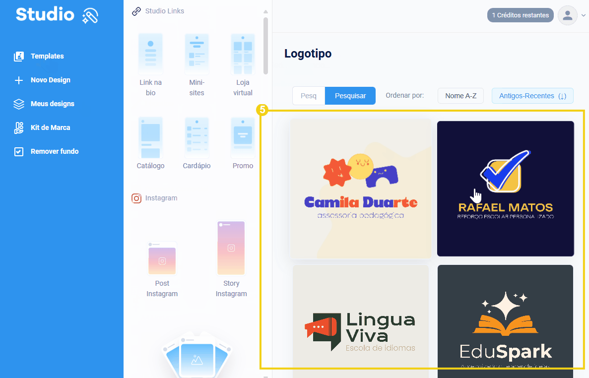 imagem mostrando os modelos variados de logotipo