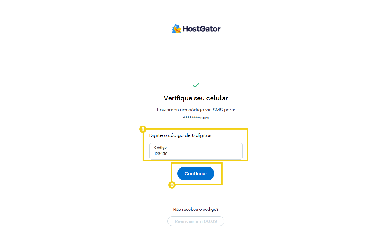 imagem mostra a opção para verificar o acesso pelo celular