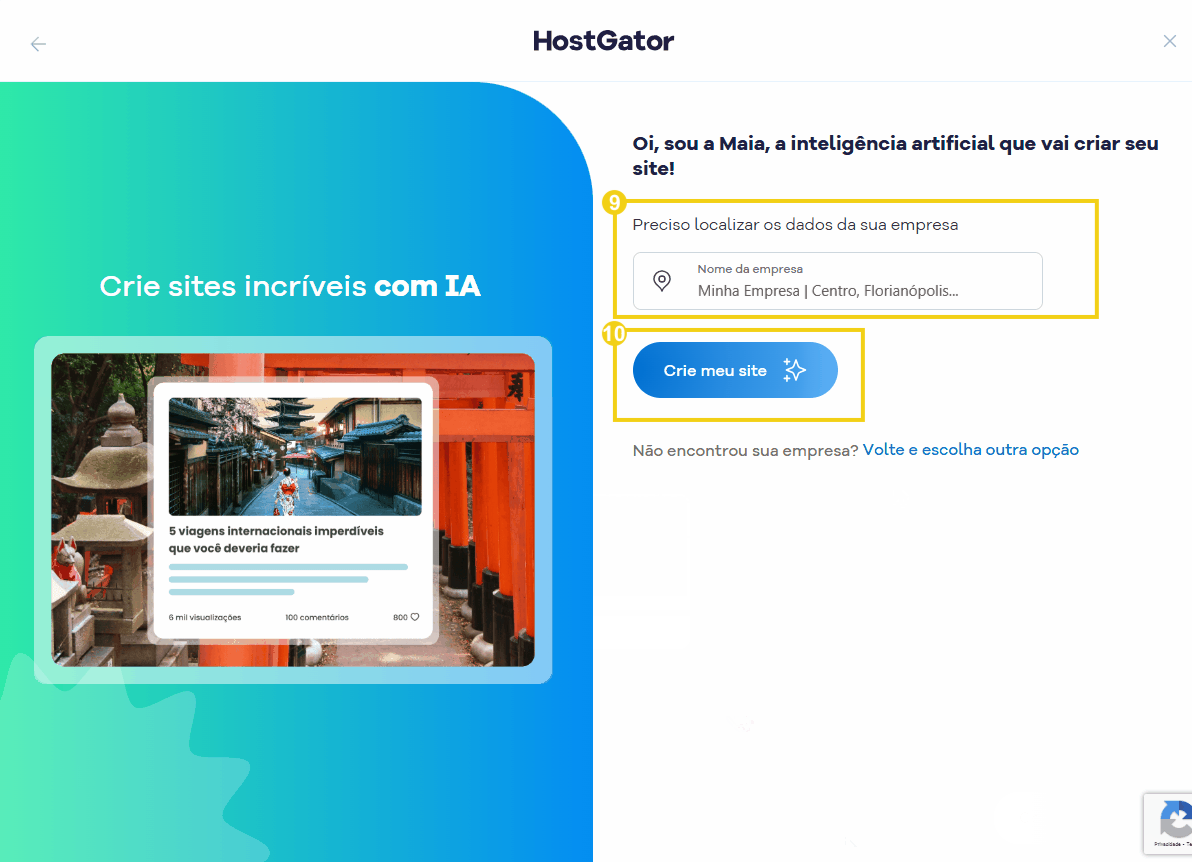 Imagem mostra a tela para localizar os dados da sua empresa cadastrados no Google Meu Negócio