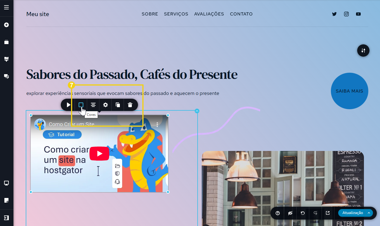 Imagem mostra que neste mesmo menu você pode fazer outros tipos de configurações