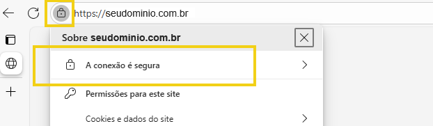 Imagem mostrando URL de site com cadeado indicando que a conexão é segura