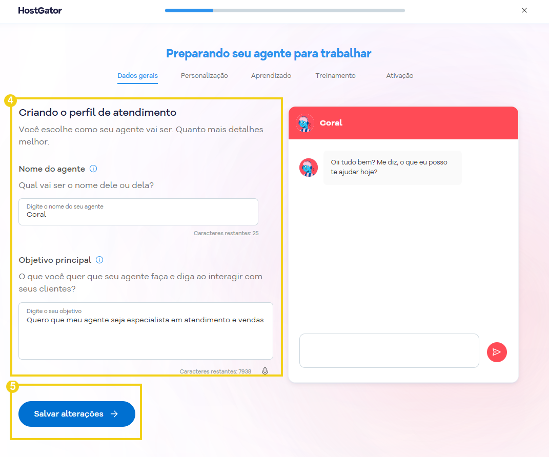 Imagem ilustrativa mostrando a edição das informações destacando o botão de salvar alterações