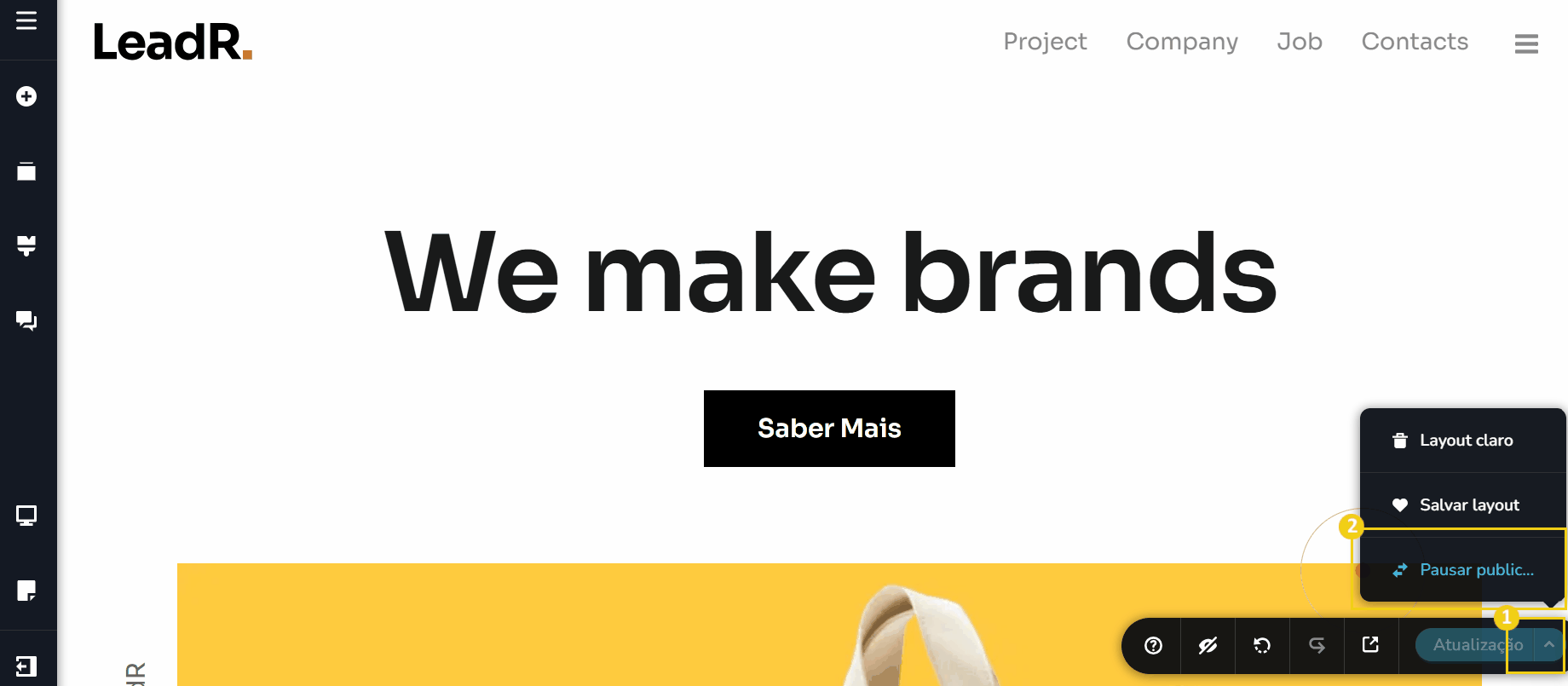 Imagem de uma cafeteria moderna com destaque para o menu no site, exibindo opções como Sobre, Serviços, Avaliações e Contato, ideal para quem busca experiências gastronômicas