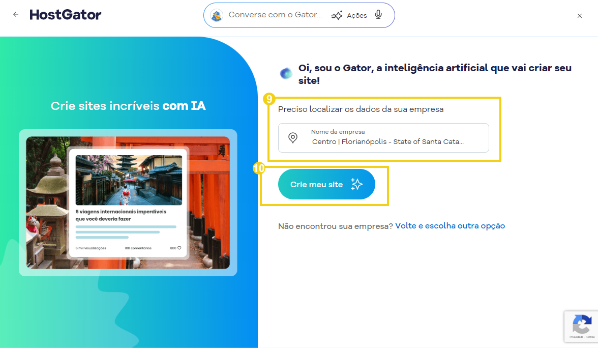 Imagem mostra a tela para localizar os dados da sua empresa cadastrados no Google Meu Negócio