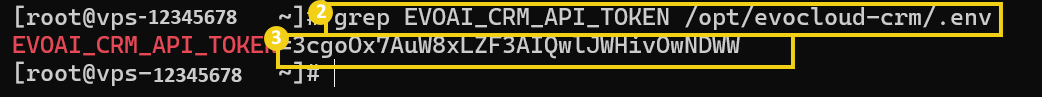 Imagem do terminal SSH, destacando o comando e resultado retornado 