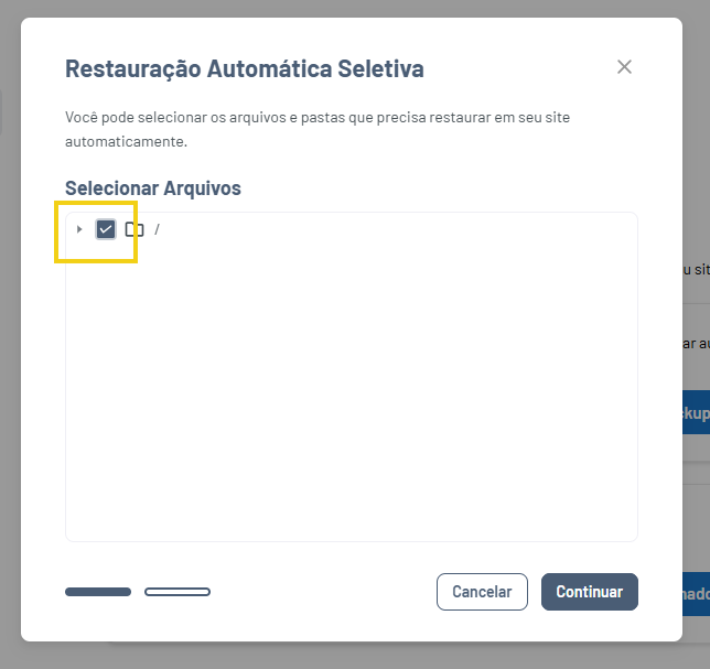 Imagem mostra a tela do Gator Backup para selecionar a pasta