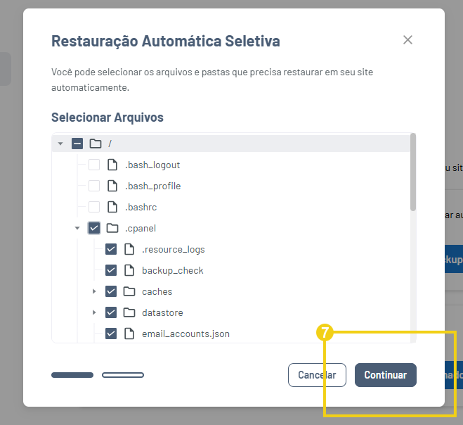 Imagem mostra a tela do Gator Backup com a marcação no botão de confirmação