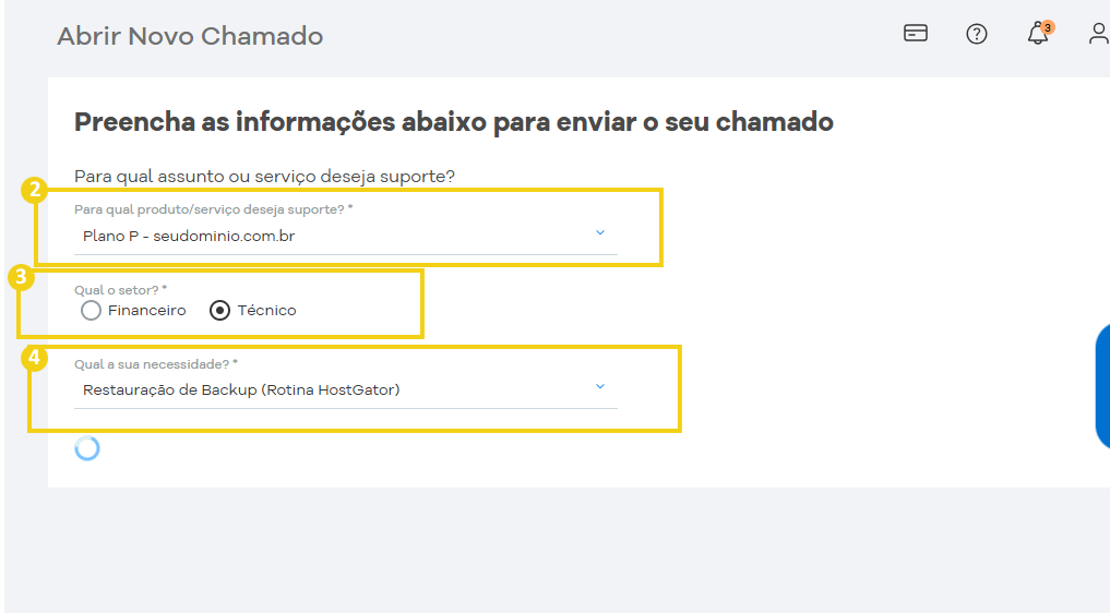 Painel de controle do HostGator exibindo a opção para restaurar backup de site, importante para manutenção e segurança.