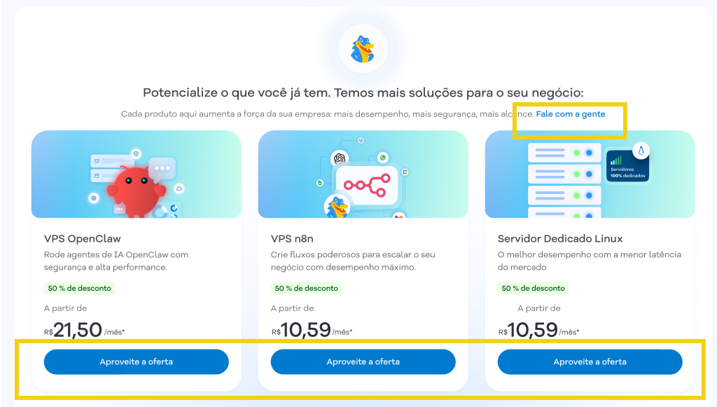 Imagem mostra a tela inicial do Portal do Cliente com a seção "Potencialize o que você já tem. Temos mais soluções para o seu negócio""