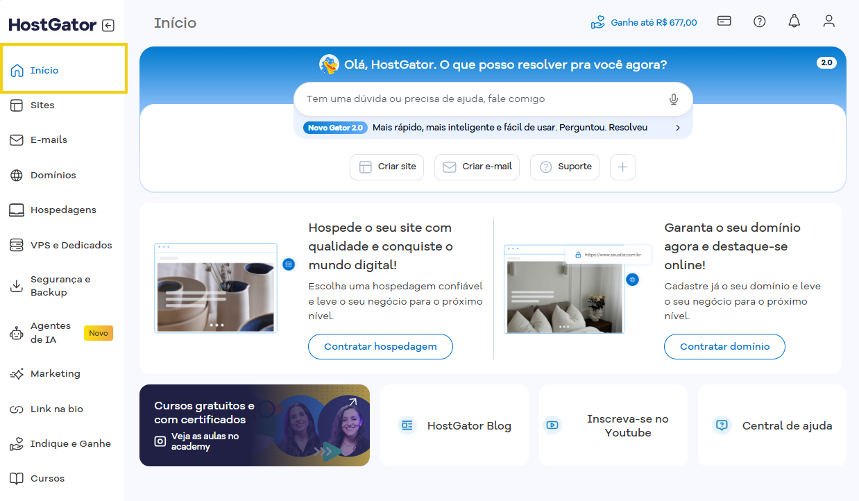 Imagem mostra a tela inicial do Portal do Cliente