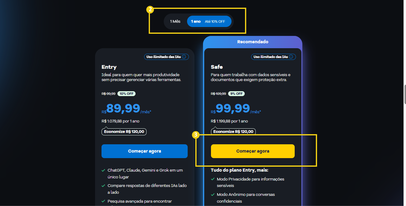 Imagem da tela de contratação do produto AllPass