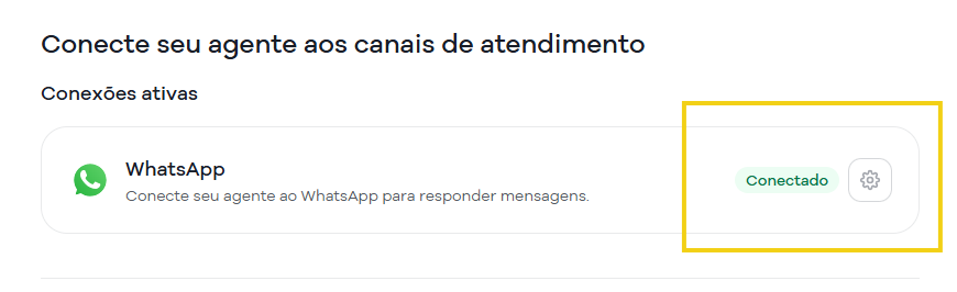 Imagem mostra que após a configuração, no painel do SuperGator é mostrado o status "Conectado"