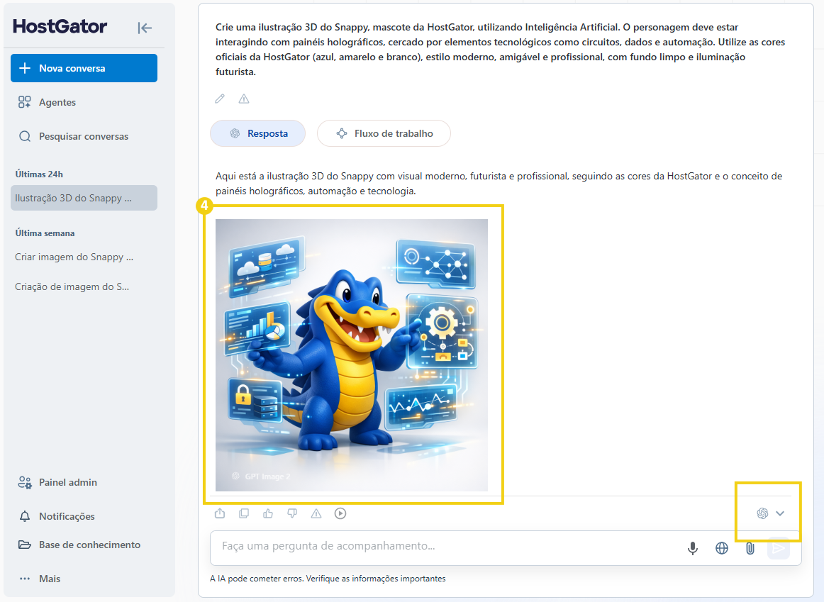 Imagem mostra o painel do AllPass com a imagem gerada e a marcação no modelo de IA utilizado