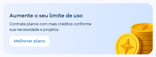 Imagem mostra a seção para contratar créditos extras