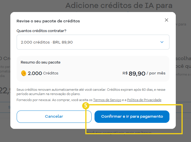 Imagem mostra a tela que abre para revisar o pedido e ir para o pagamento