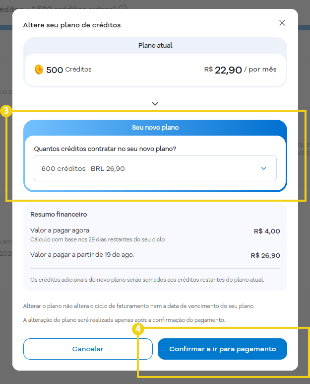 Imagem mostra a revisão do pedido e confirmação para ir ao pagamento