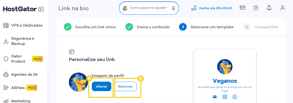 Imagem destaca opções de gerenciamento de imagem de perfil