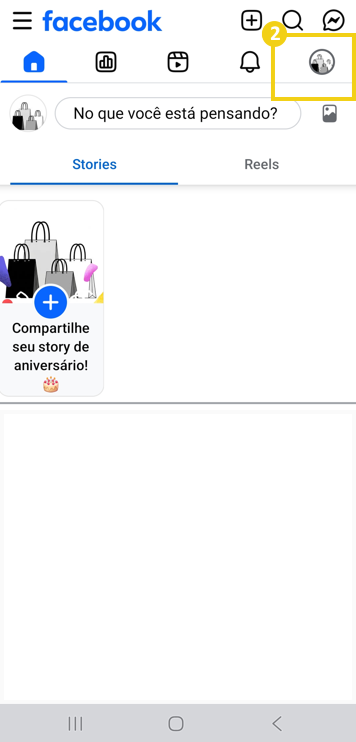 Imagem mostra perfil do Facebook, destacando "Perfil"