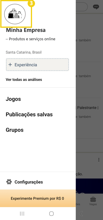 Imagem mostra tela do perfil do Linkedin