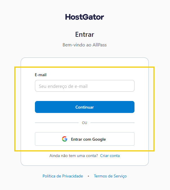 Imagem mostra a tela para informar o e-mail de cadastro, posteriormente é exibida a tela para adicionar o código de validação